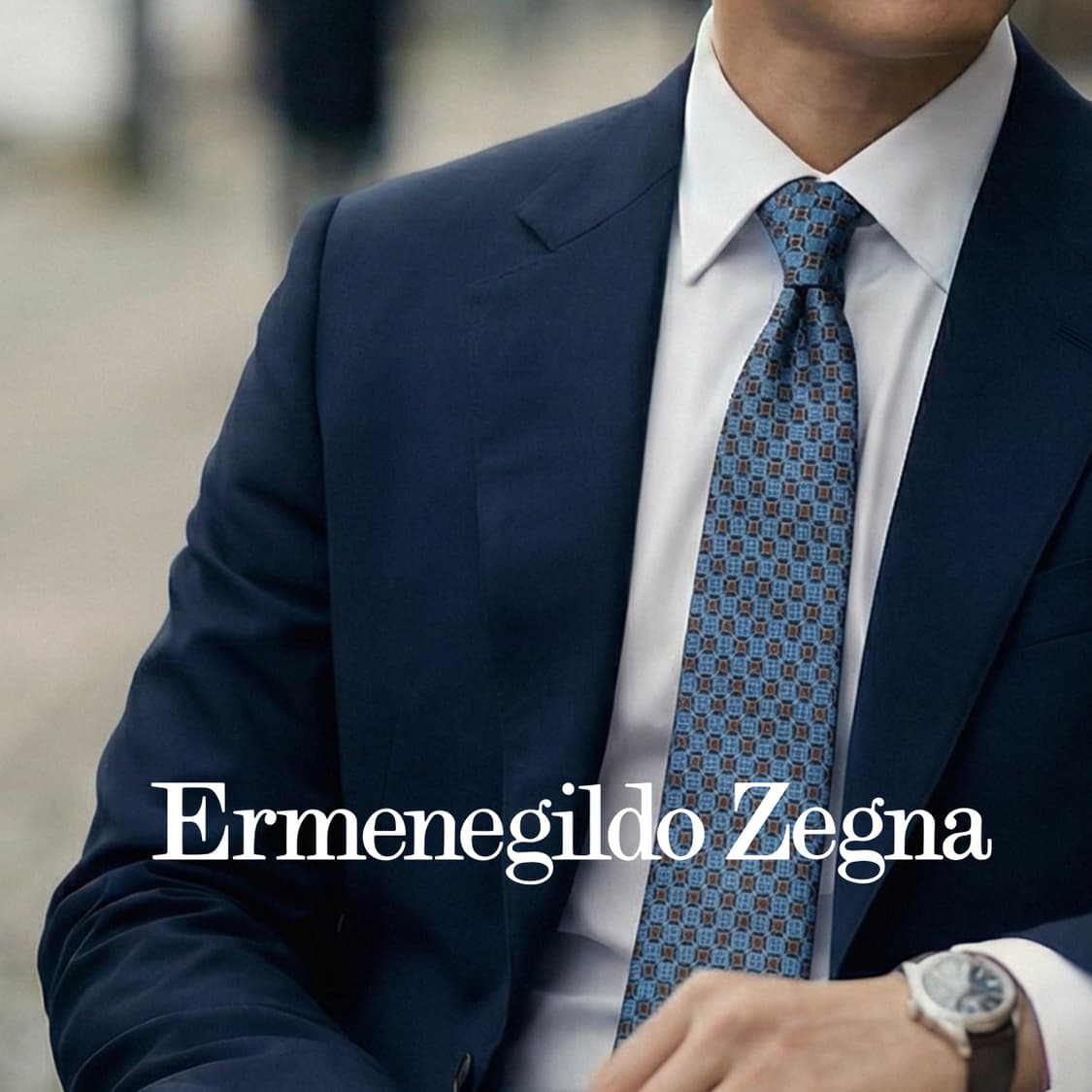 에르메네질도 제냐 실크 블루 패턴 넥타이 8.2cm A+등급 K2164
 상품이미지1