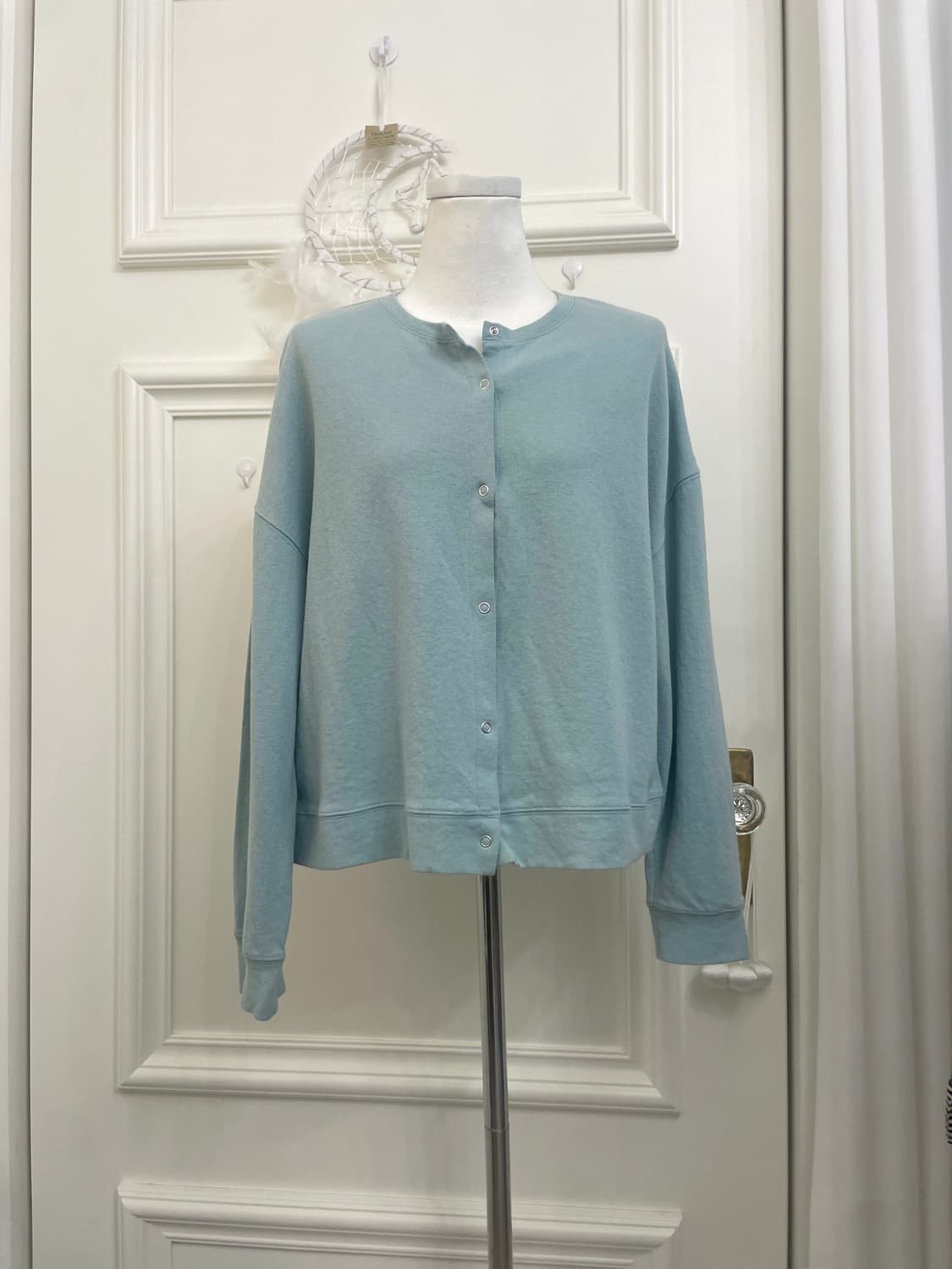 indi mint cotton snap button cardigan to 상품이미지1