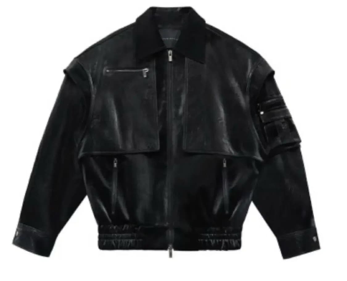 트리밍버드 샤이닝벨벳레더자켓 판매해요 상품이미지2