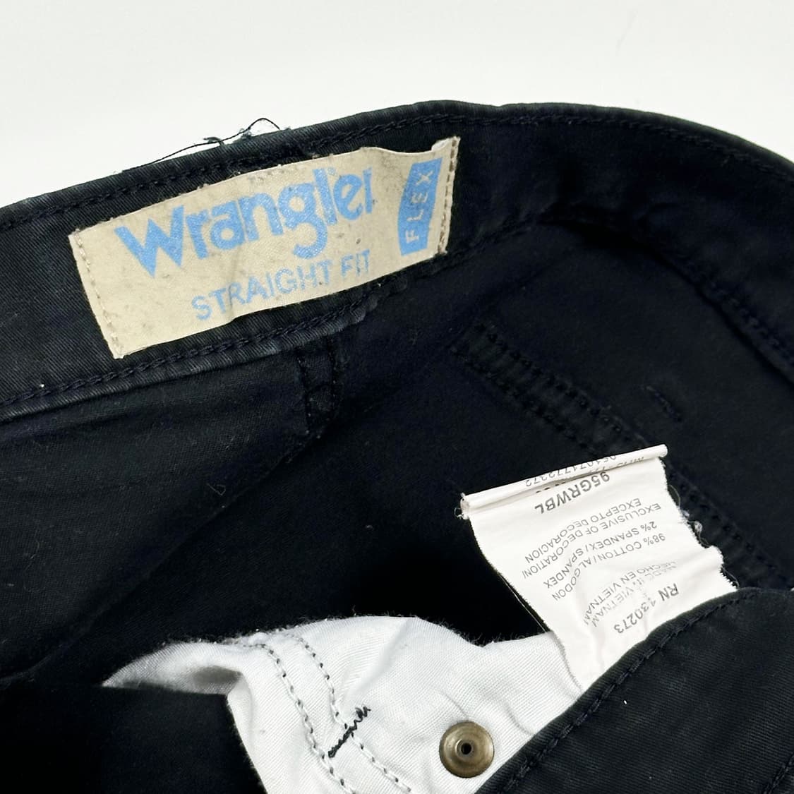 랭글러 스트레이트 흑청 블랙진 데님 팬츠 (36인치) 상품이미지6