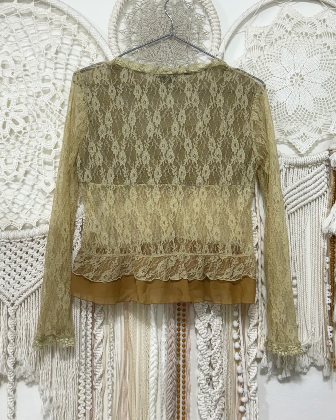 Gold Beige Flower Lace Cardigan 상품이미지2