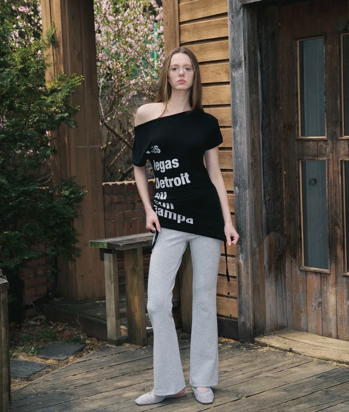 플리즈노팔로우 사라 레터링 셔링 탑 상품이미지2