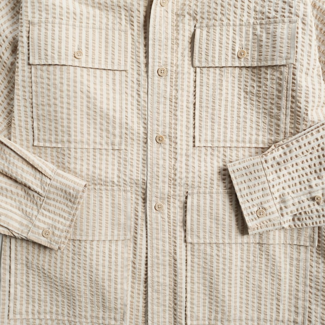 캡틴선샤인 25SS 실크 코튼 시어서커 사파리 셔츠 자켓 38사이즈 상품이미지4