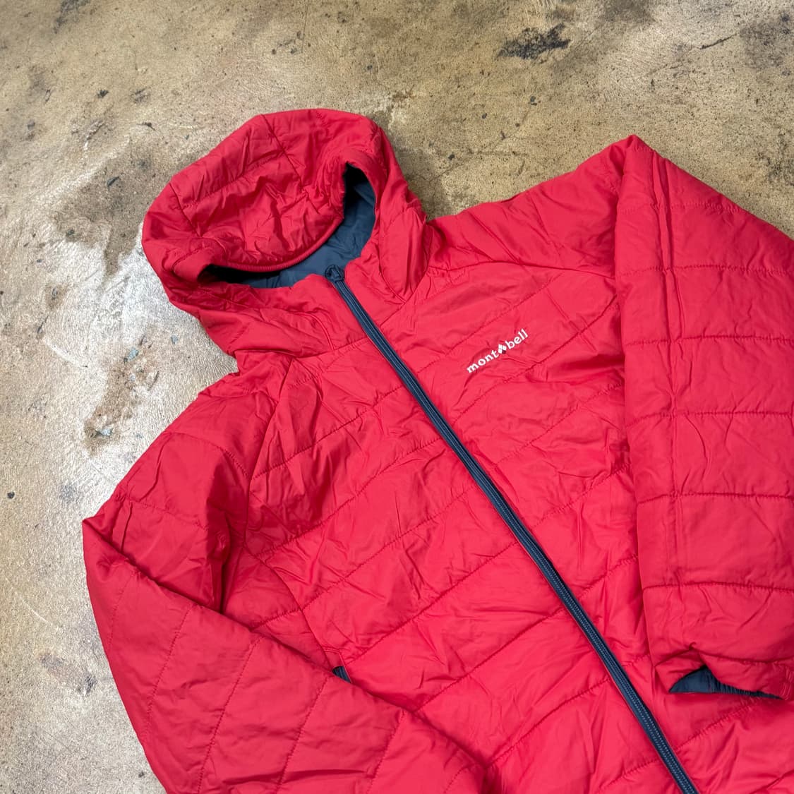 [정품/L] 몽벨 경량 후드 패딩 레드 b18 상품이미지1