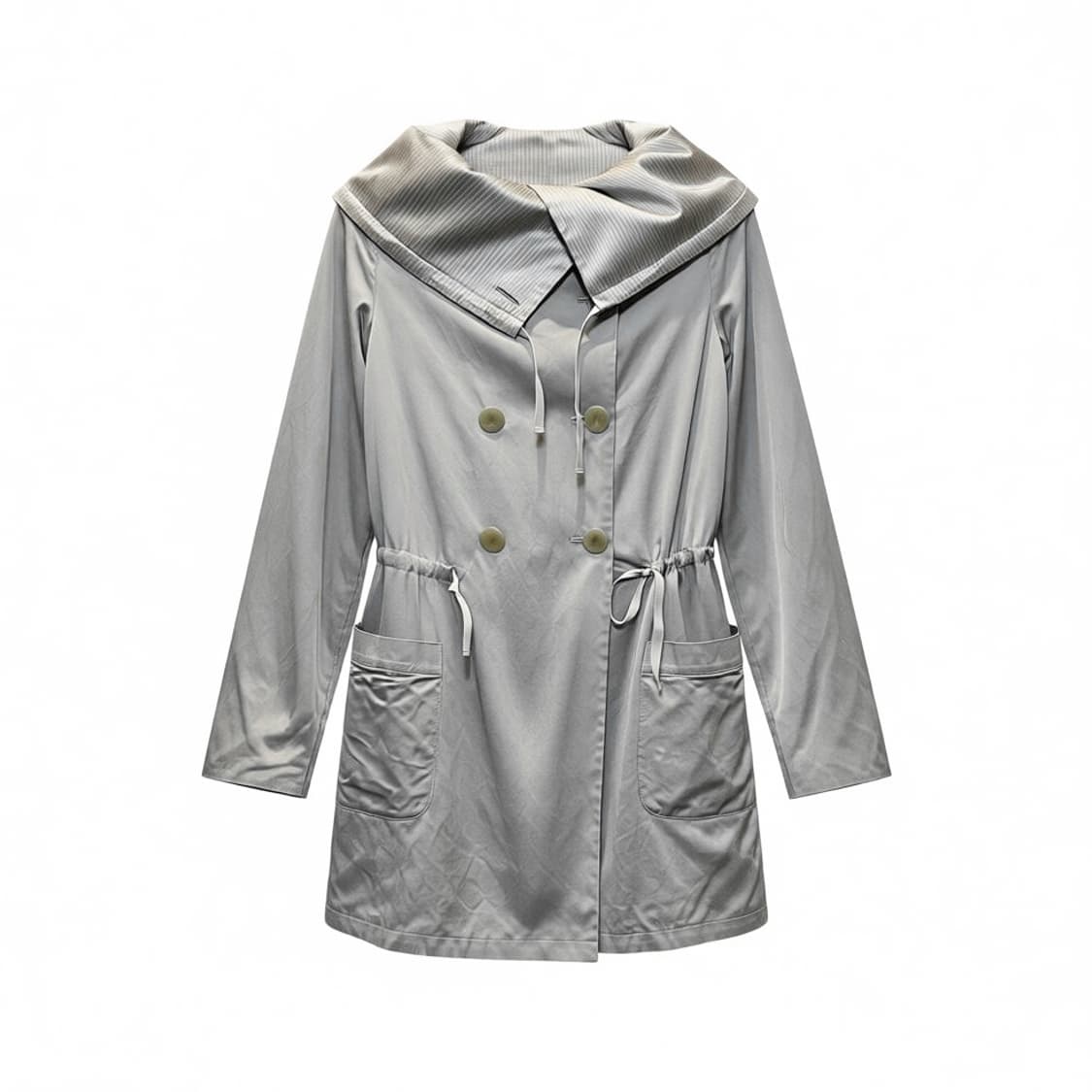 조르지오 아르마니 자켓 빅카라 실크안감 허리 스트링 디테일 그레이 그레이 상품이미지1