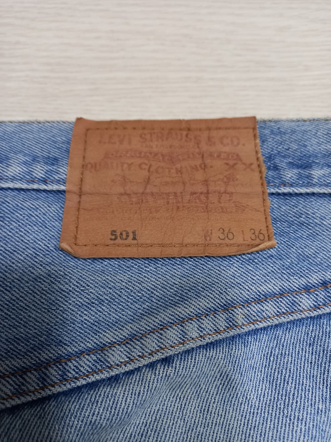 35 90's 리바이스501 USA 슬림일자진 연청 35-254 상품이미지5