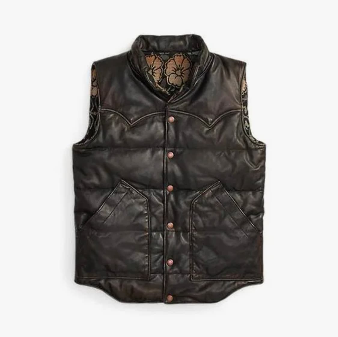 RRL 리버시블 레더 자카드 베스트 [새상품] 상품이미지1