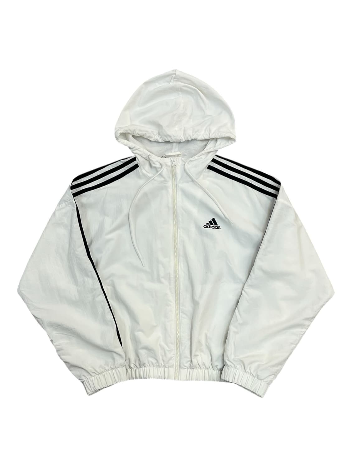 아디다스 크롭 후드 바람막이 화이트 S #csz2255 상품이미지3