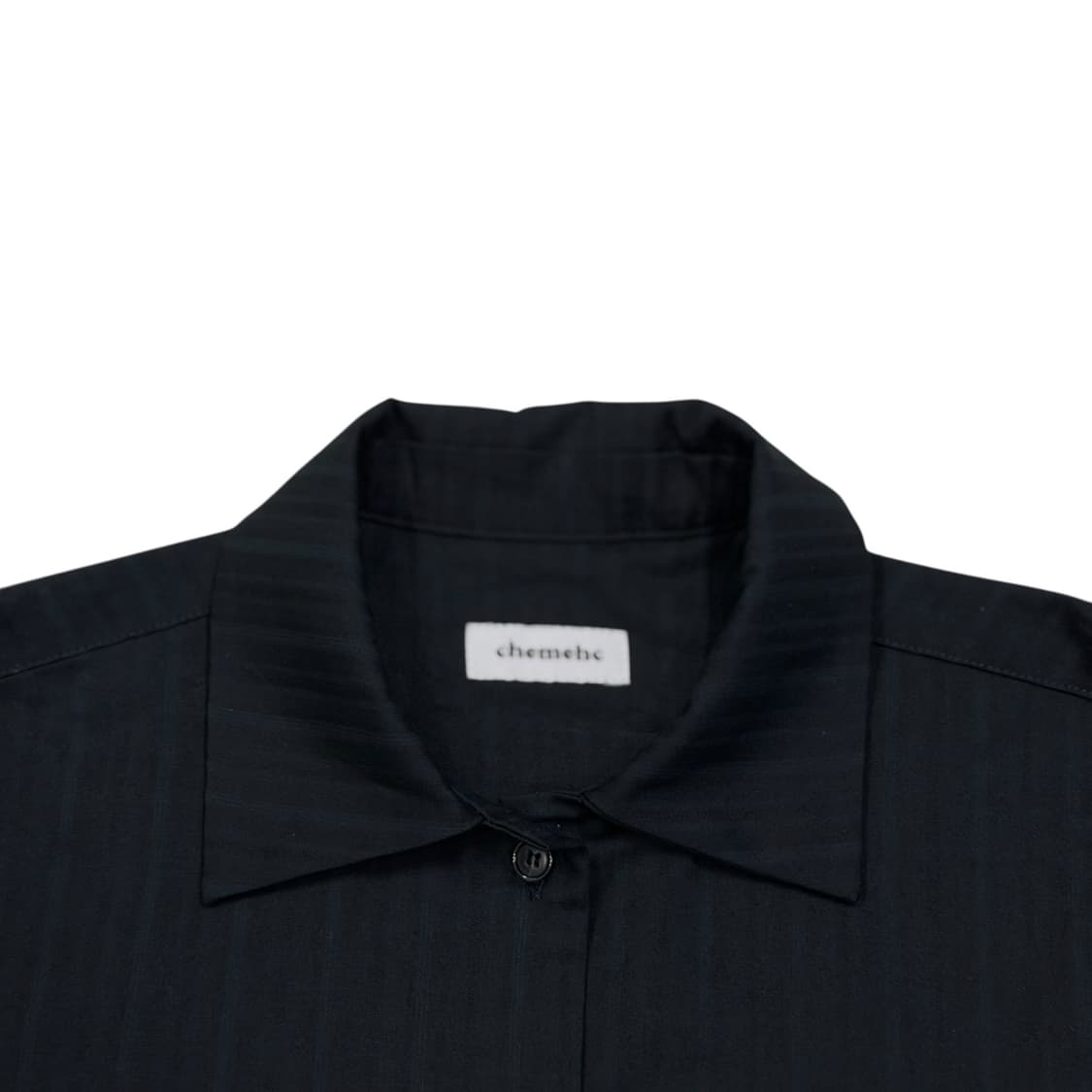 체메씨 보우 프릴 리본 셔츠 블루 블랙 상품이미지2