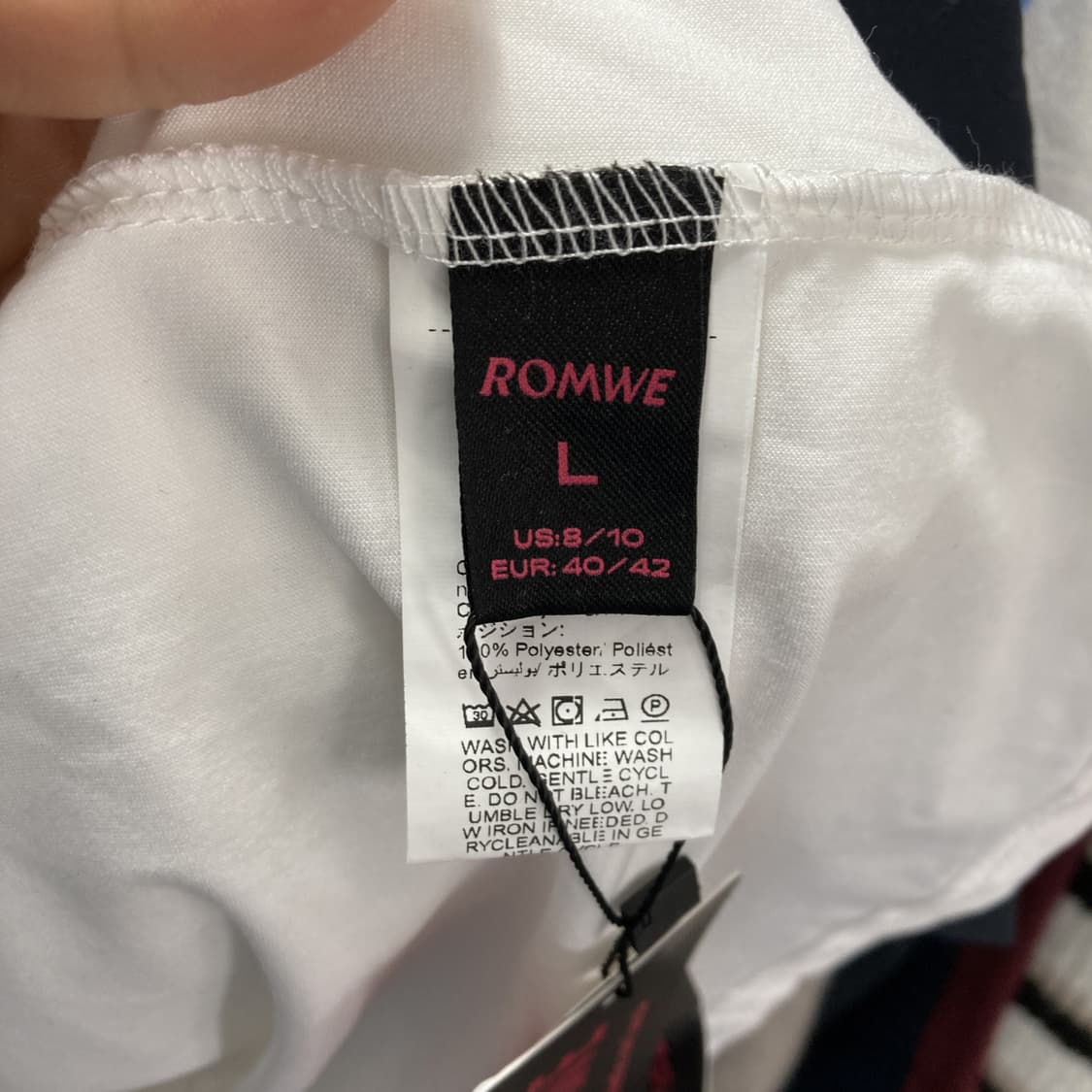 ROMWE 택새상품 여성베어반팔 화이트 L 상품이미지4