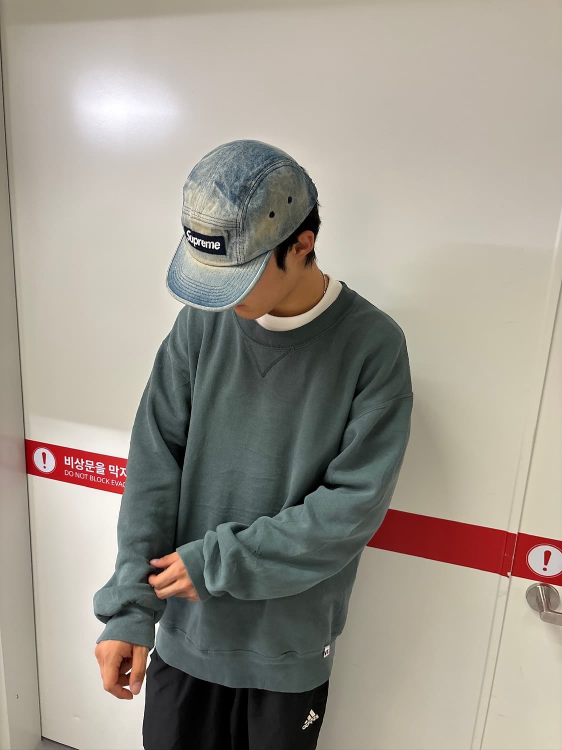 90s RUSSELL 올드스쿨 카키 스웻 맨투맨 상품이미지2