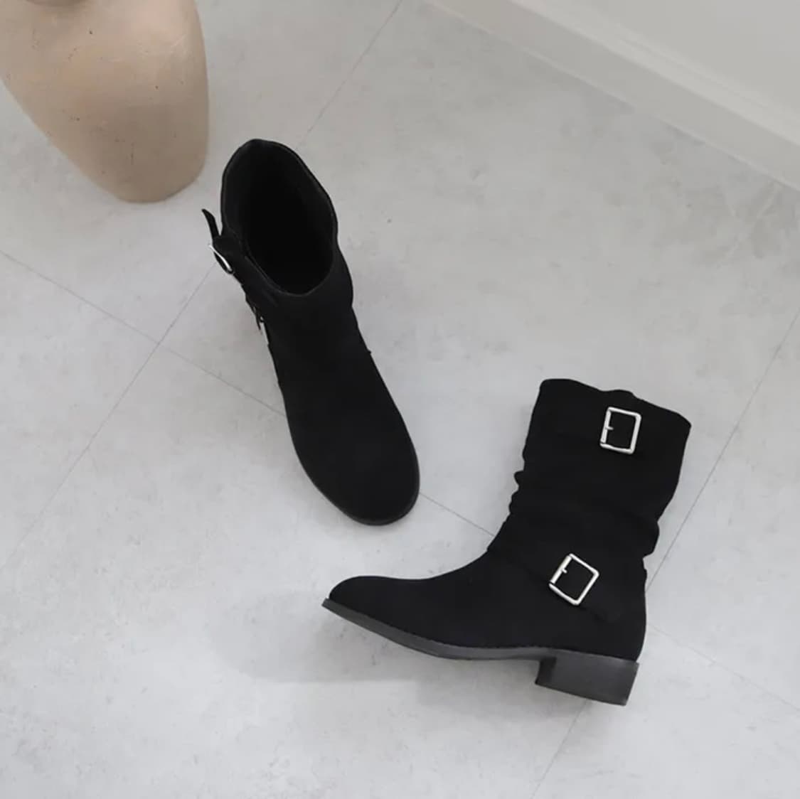 버클 부츠 [스웨이드 블랙] 상품이미지1