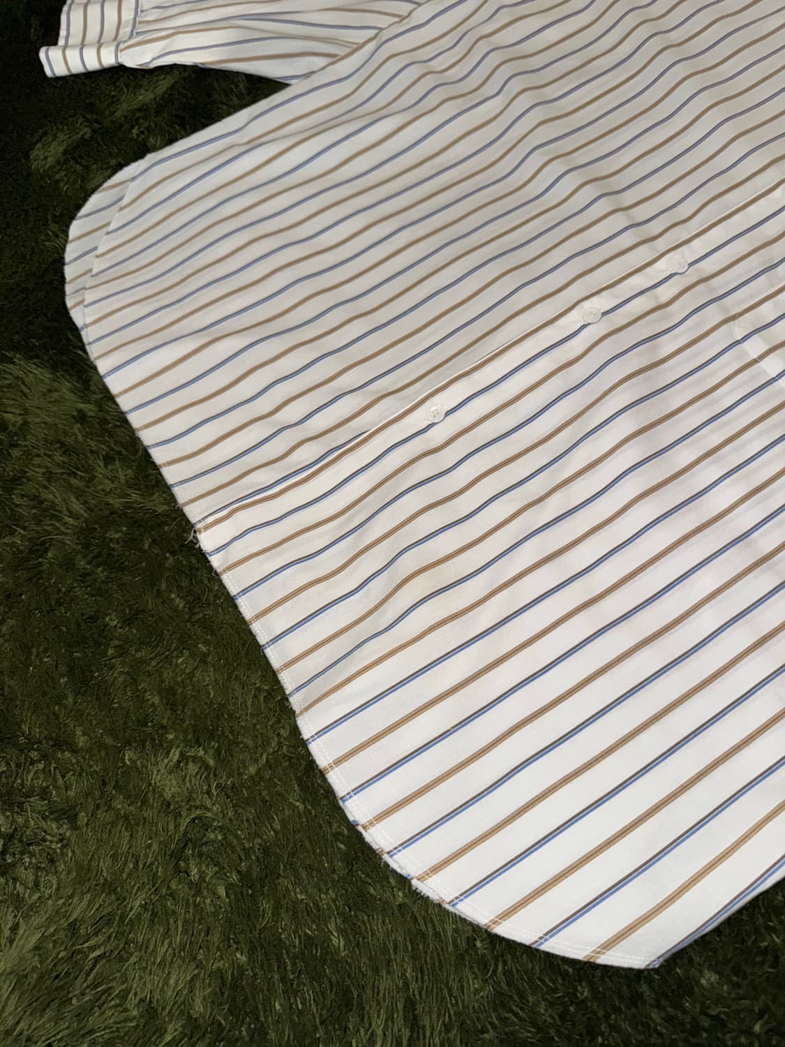 [M] 카미엘 포트젠스 러프 커팅 스트라이프 코튼 셔츠 상품이미지4