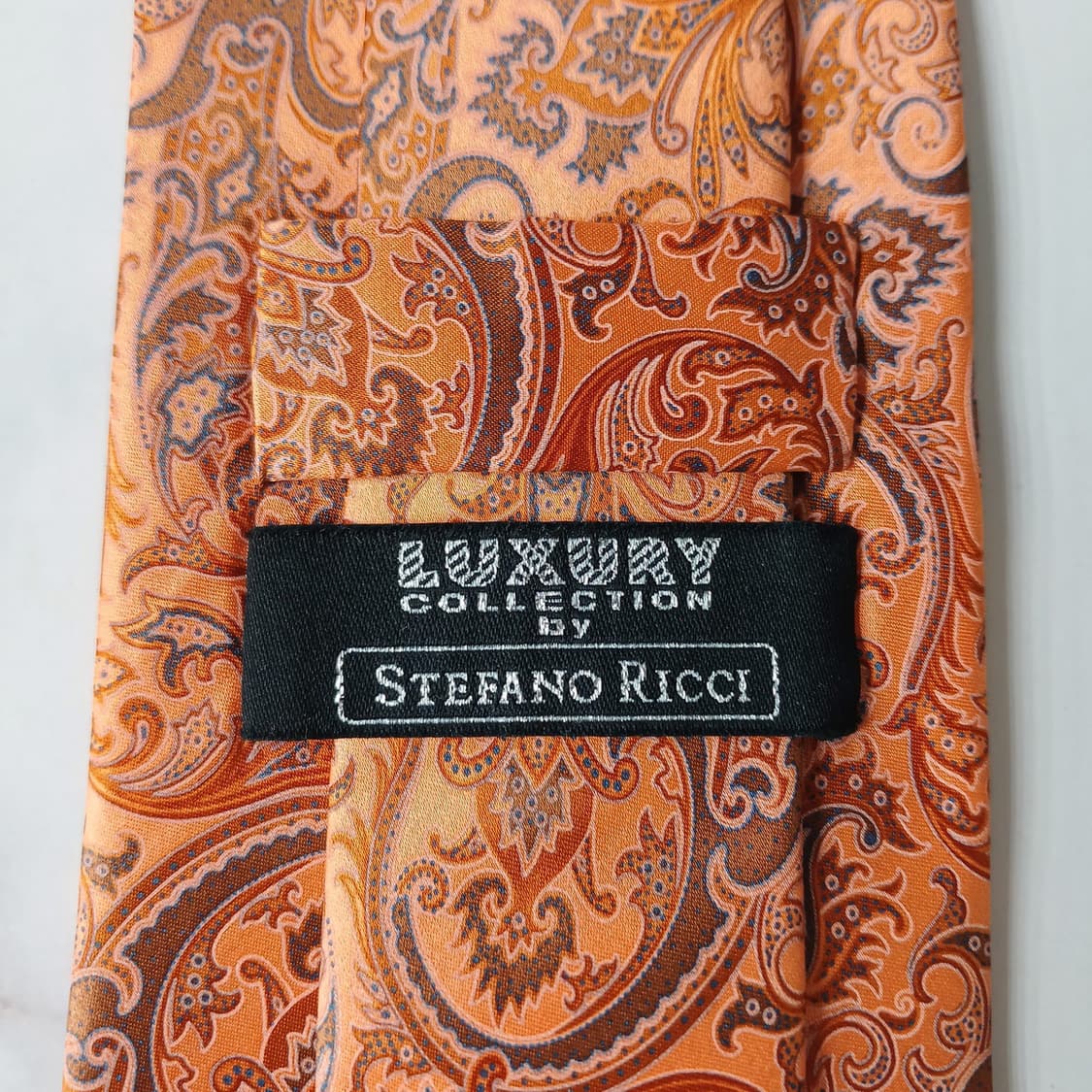 스테파노 리치 오렌지 페이즐리 넥타이 8.5cm S~A+등급 E827 상품이미지7