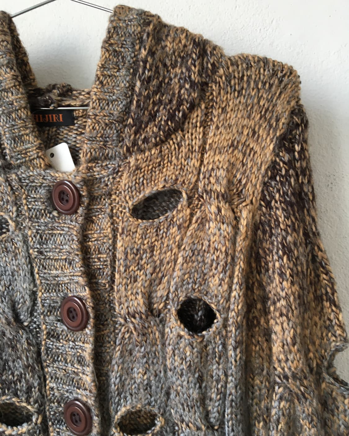 Punching knit hood cardigan 상품이미지4