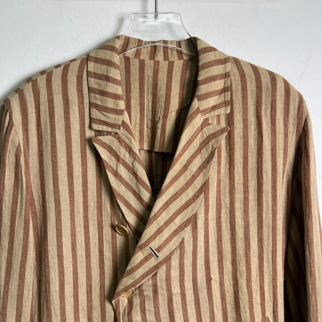 Y's 요지야마모토 린넨 스트라이프 워크 자켓 상품이미지4