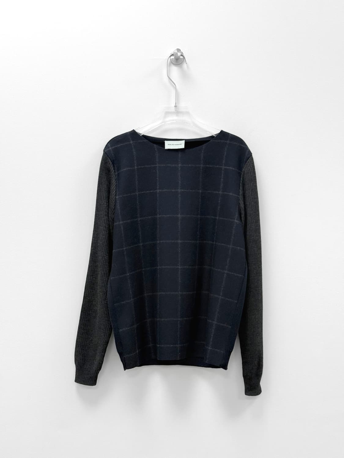 Solid Homme Wool Blend Grid Knit Sweater 상품이미지1