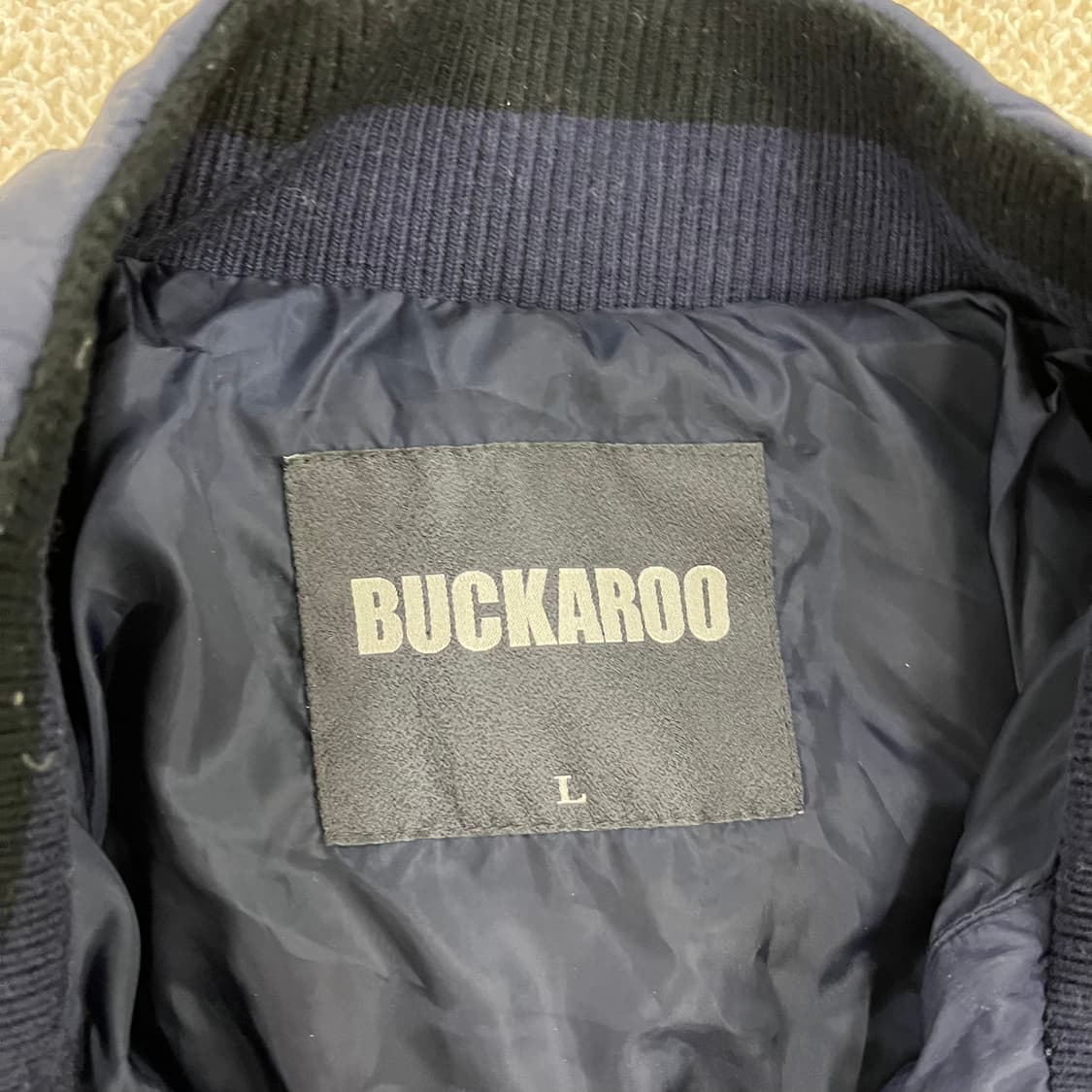 [L] 버커루 네이비 퀄팅 블루종 패딩 자켓 0108M1 상품이미지2