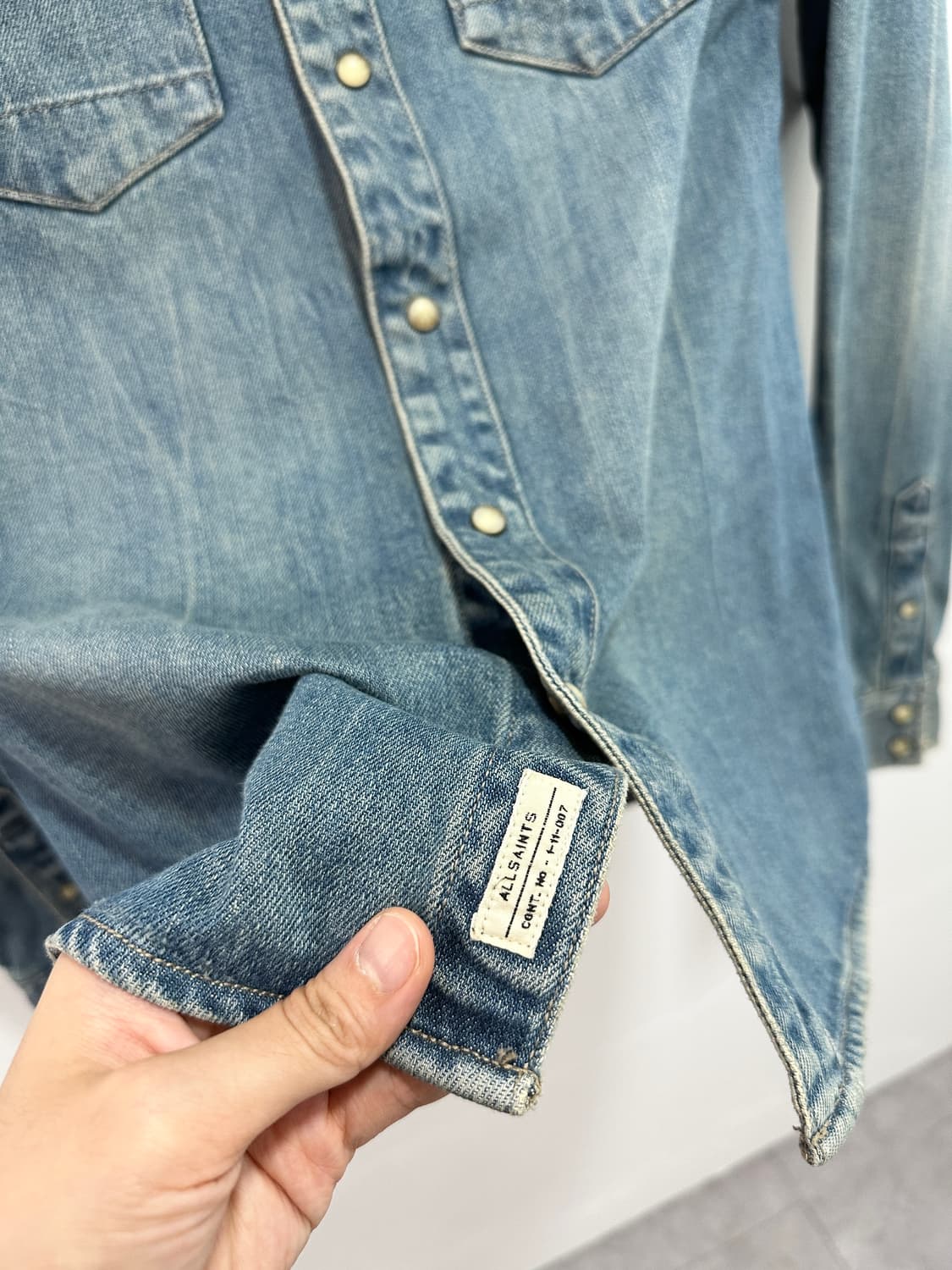 All Saints western leather denim shirts 상품이미지7