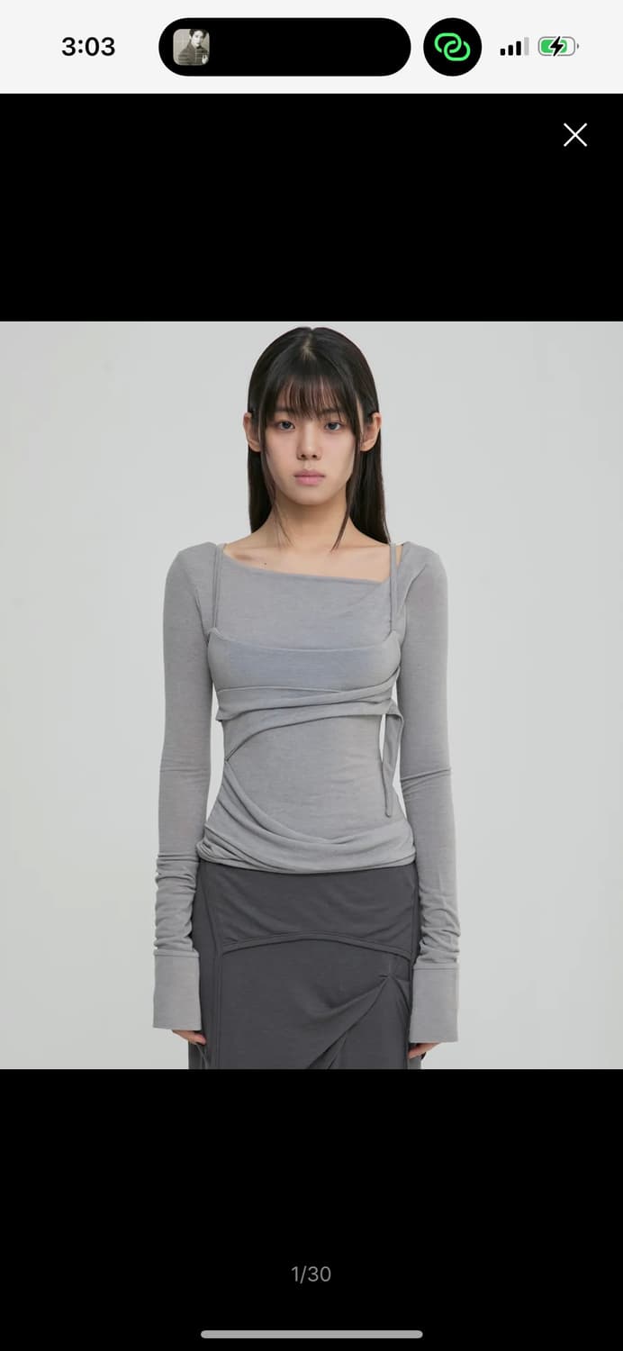 플레어업 뷔스티에 롱슬리브 그레이 상품이미지1