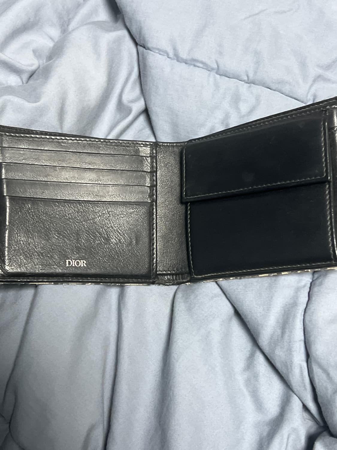 디올 오블리크 반지갑 베이지 블랙 상품이미지4