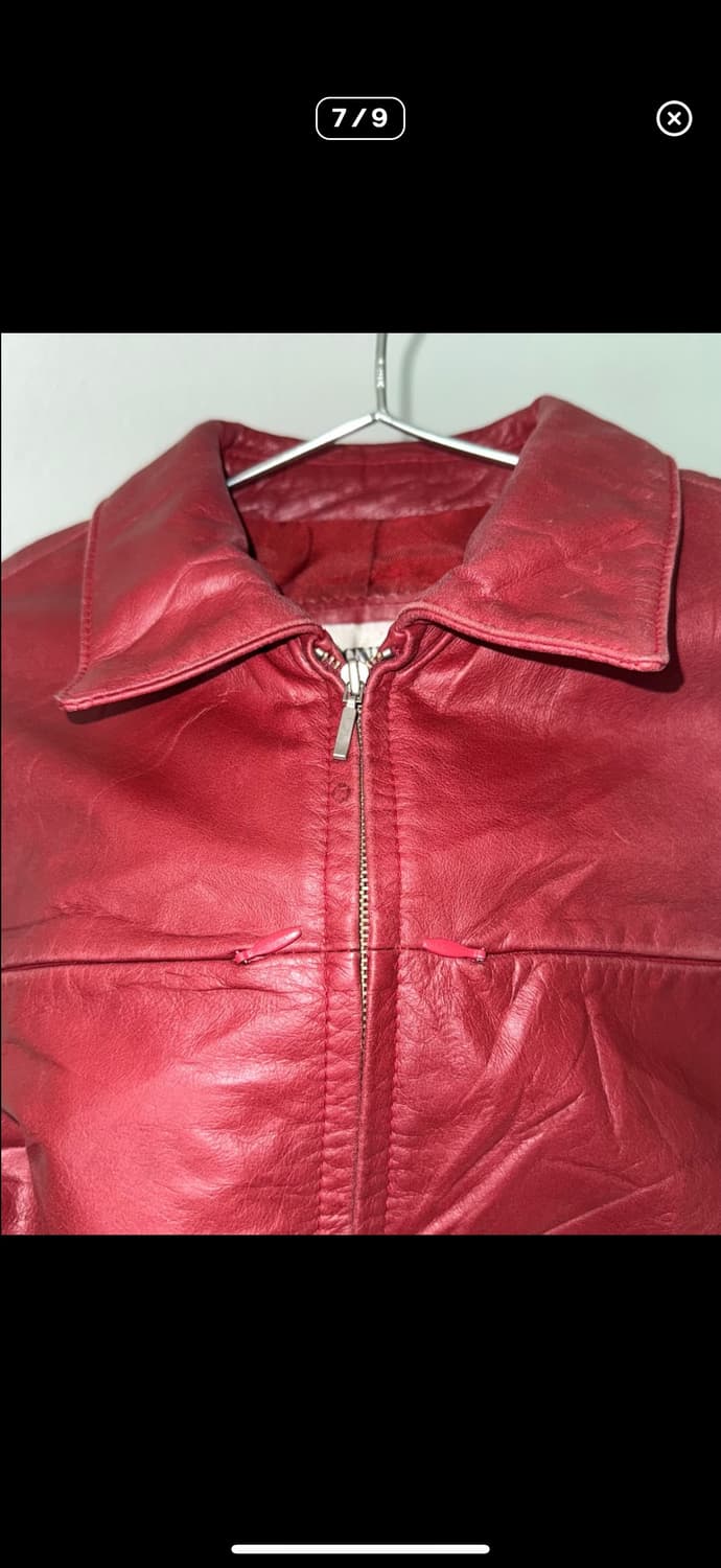 빈티지 레드 레더 자켓  상품이미지7