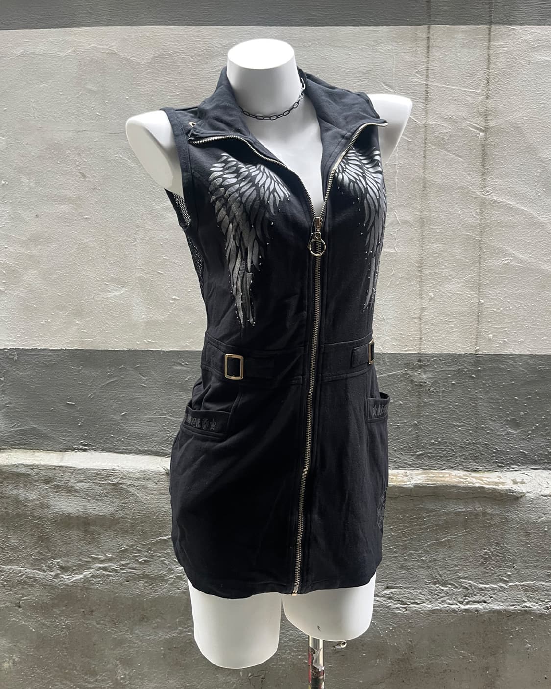 Y2K FALLEN ANGEL ZIP DRESS 상품이미지3