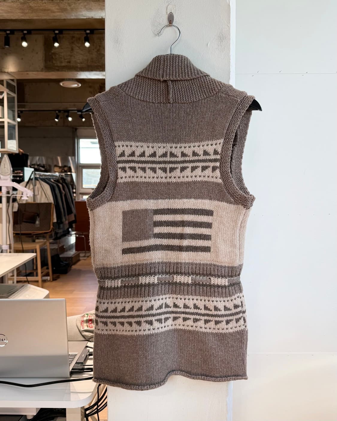 vtg 베이지 코위찬 니트 베스트 상품이미지7