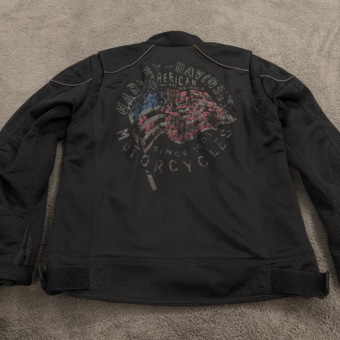 [ 정품/S ] 할리데이비슨 로고 프린트 메쉬 싱글 라이더 자켓 상품이미지3