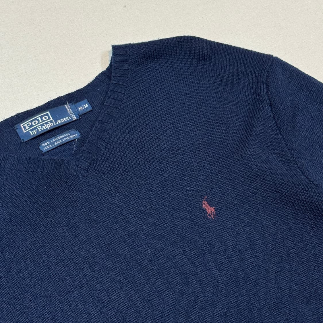 M) 폴로 랄프로렌 램스울 브이넥 니트 네이비 상품이미지4