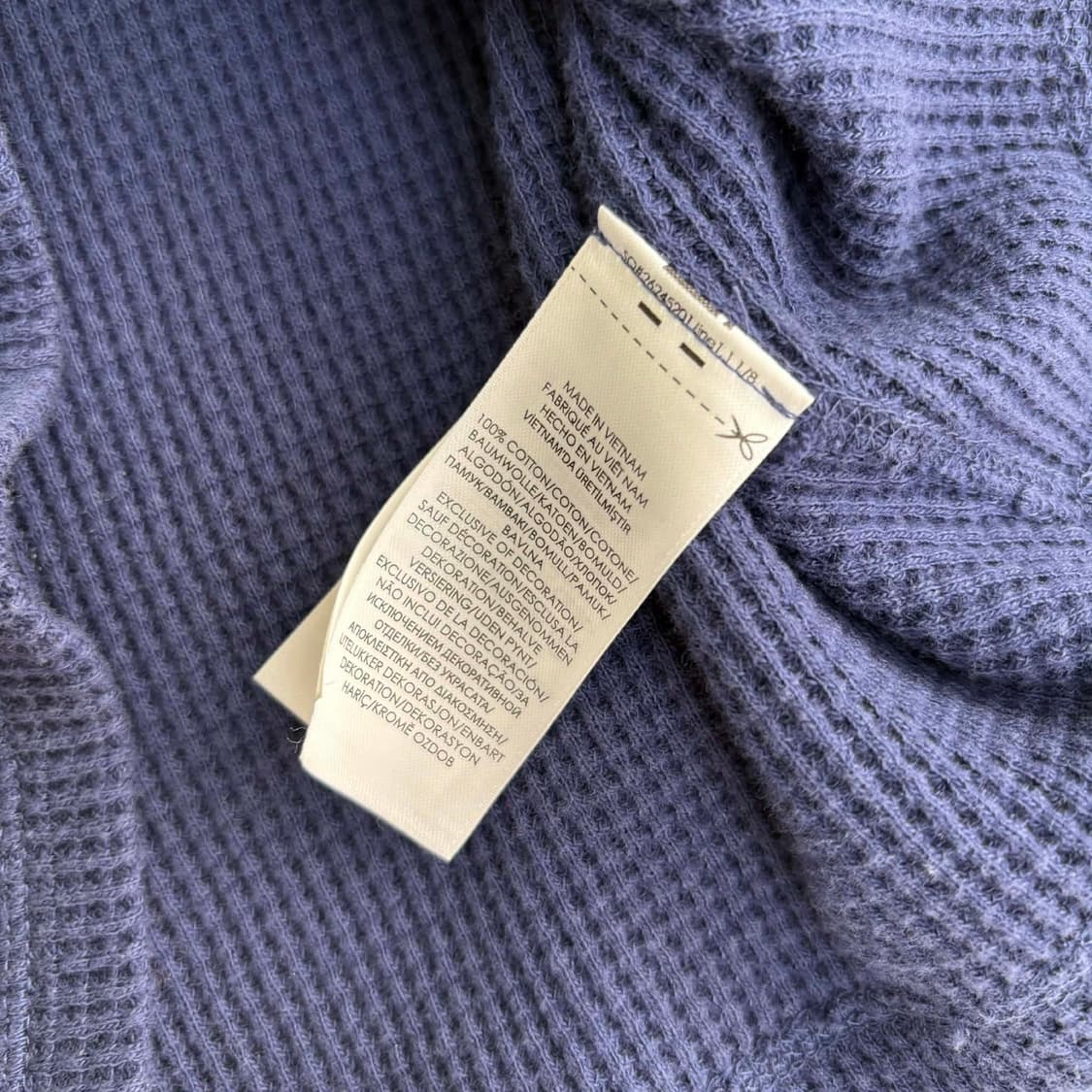 폴로 랄프로렌 네이비 와플 골지 니트 후드티(L) 상품이미지5