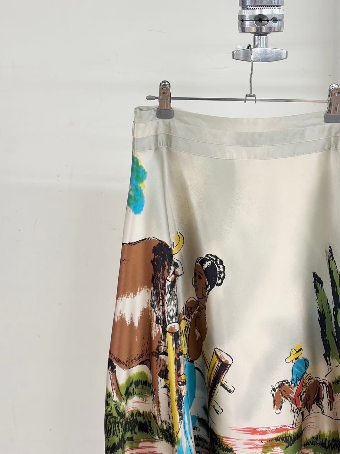 쿠스토 바르셀로나 멀티컬러 프린트 코튼 미디 스커트  상품이미지2