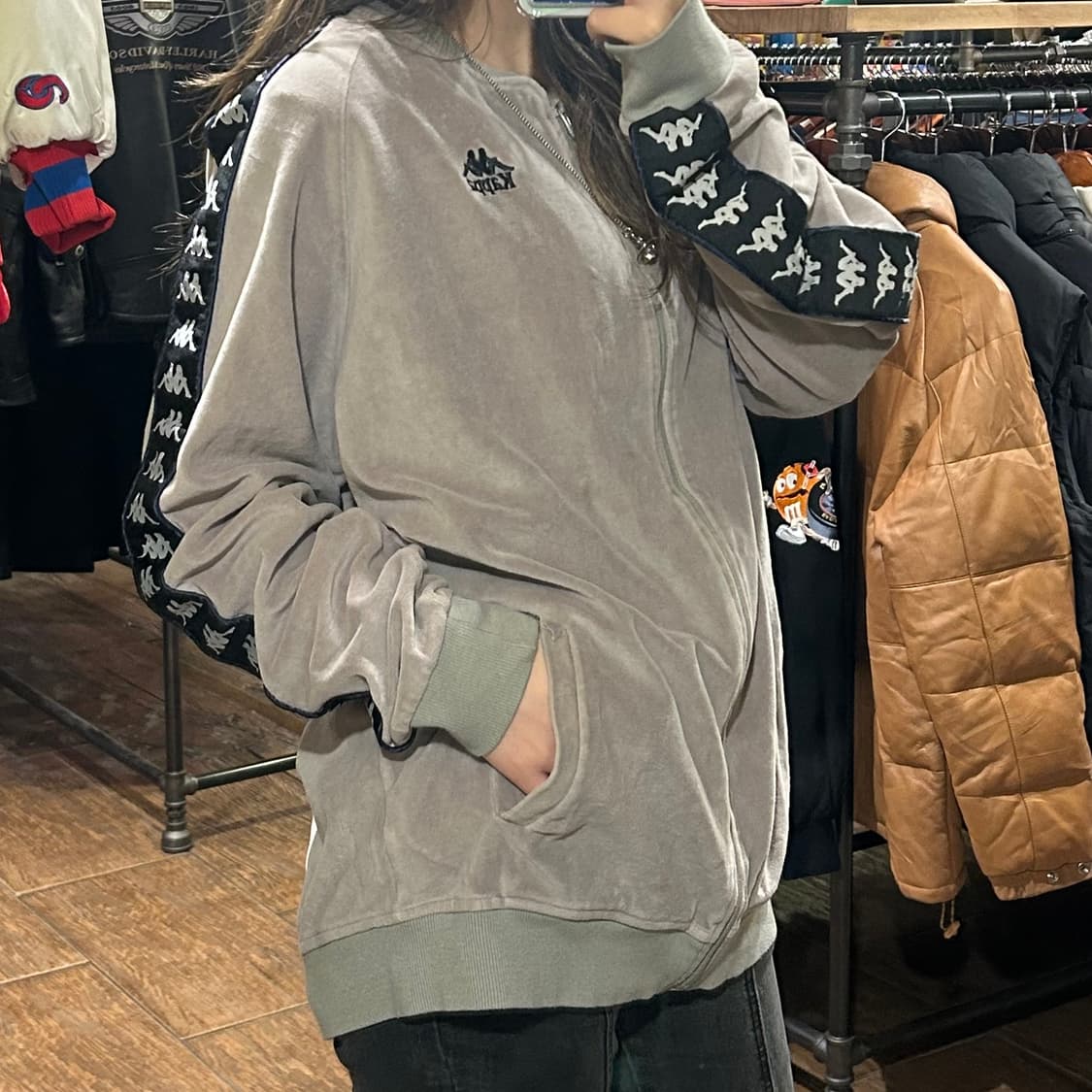 [HI] KAPPA 카파 벨벳져지 그레이 상품이미지3