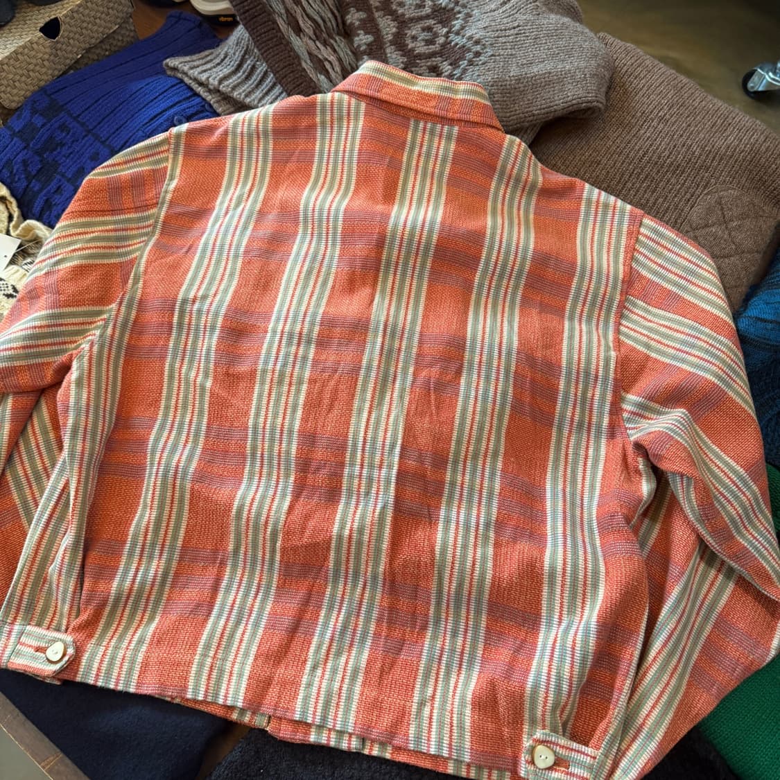 미스터 빌드 유니크 패턴 에스닉 코튼 크롭 자켓 M L XL 상품이미지6