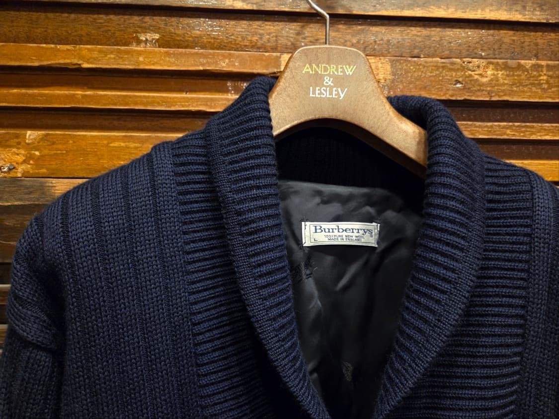 80'S 버버리 아카이브 숄칼라 카디건 상품이미지2