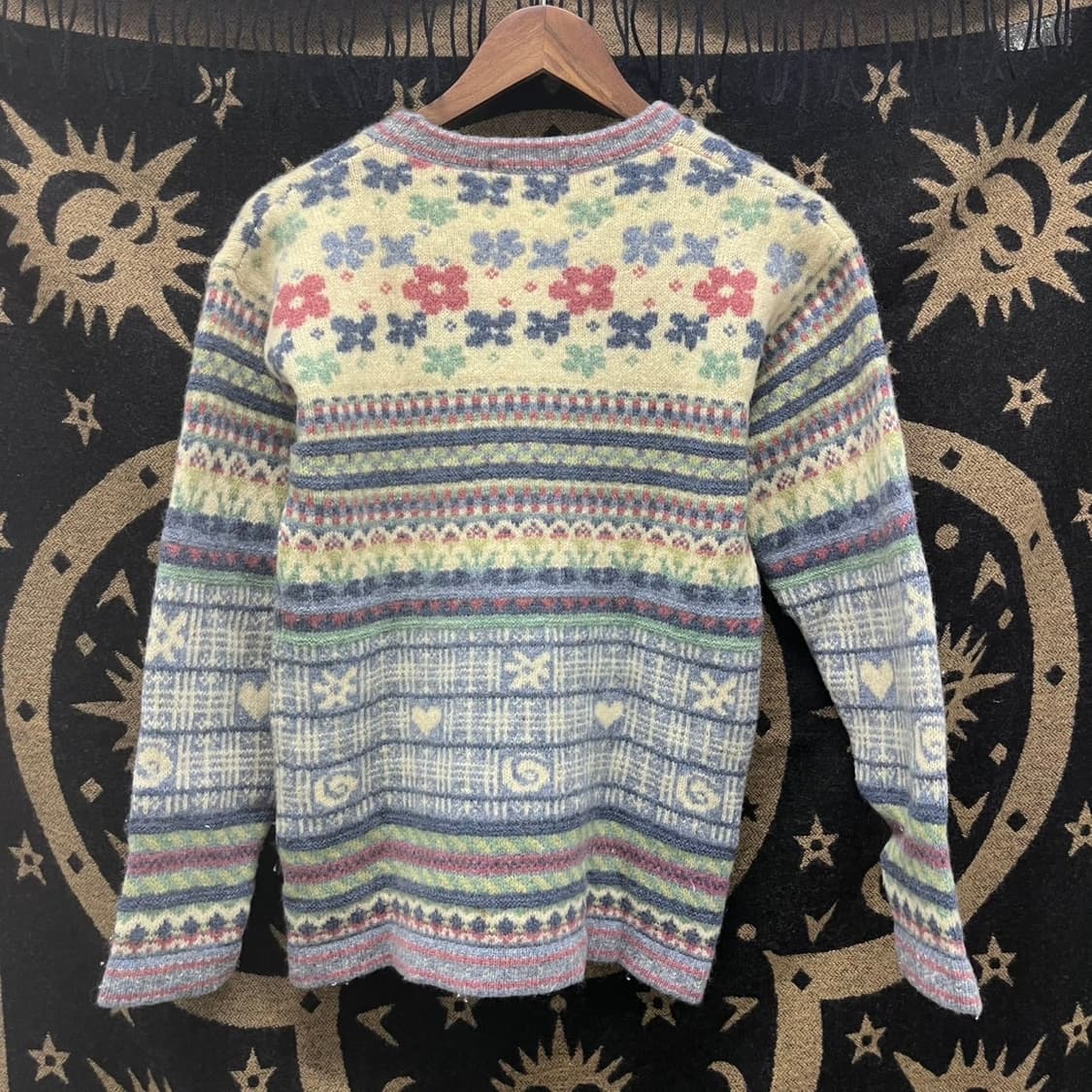 빈티지 코지 모리걸 페어리 플라워패턴 여리 파스텔 니트 K0001 상품이미지4