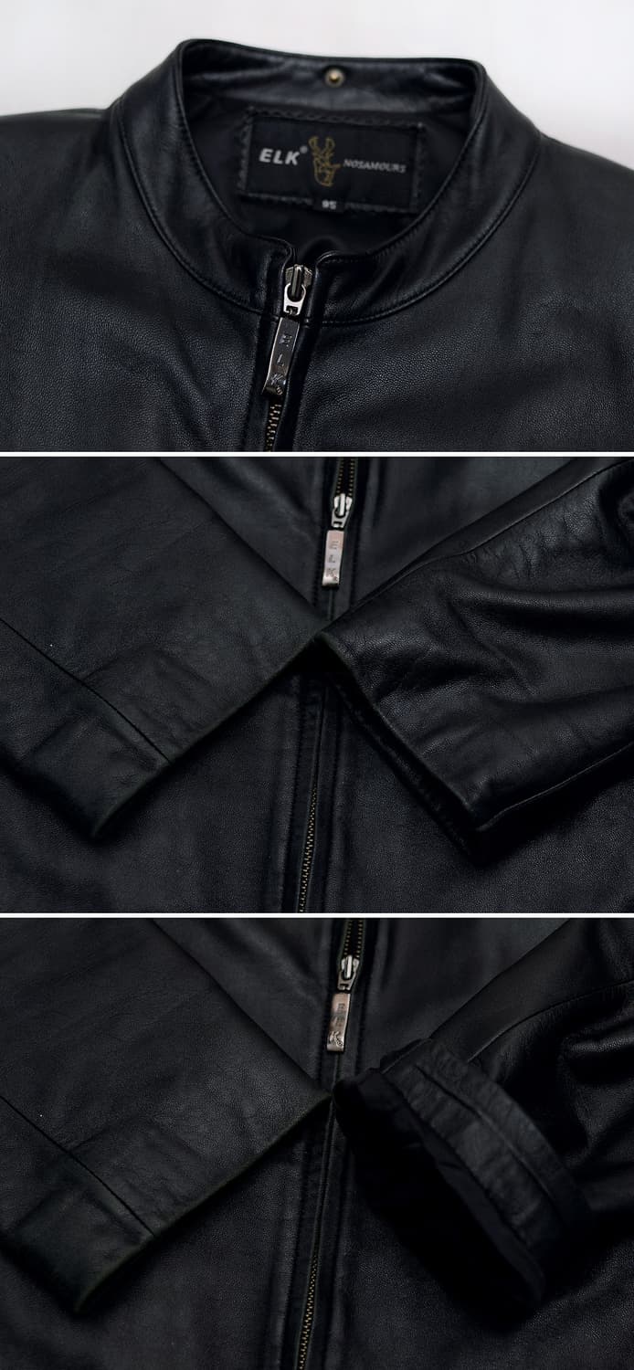 엘크 (ELK) 천연 양가죽 헨리넥 집업 싱글 라이더 자켓 (100) 상품이미지9