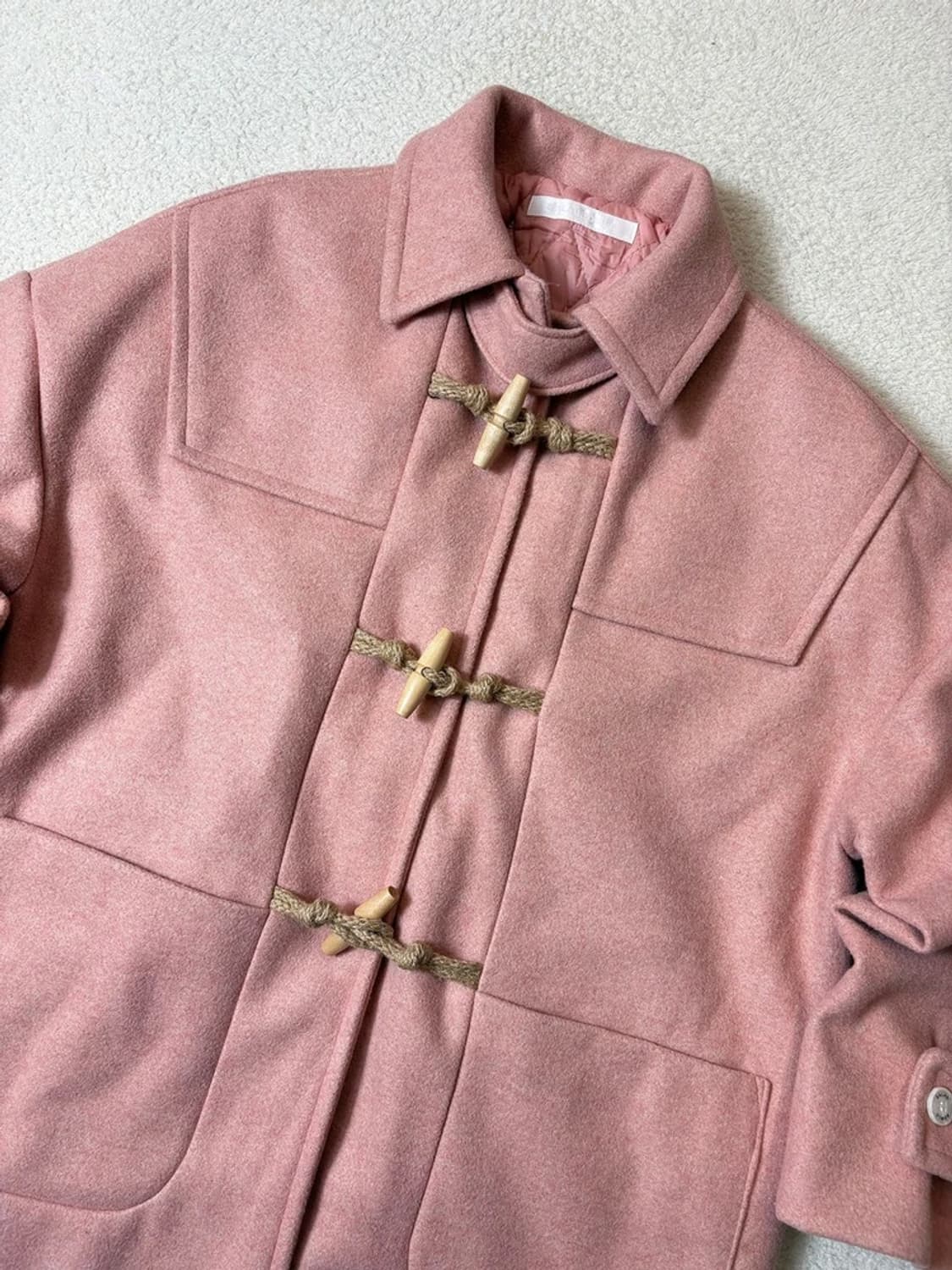 샐러드볼즈 우먼 핑크 오버핏 더플 코트 PN6829 상품이미지2