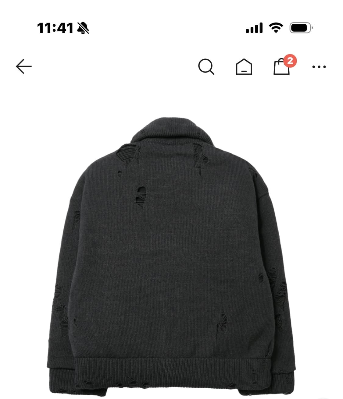 메종미하라야스히로 패디드 니트 가디건 블랙 상품이미지2