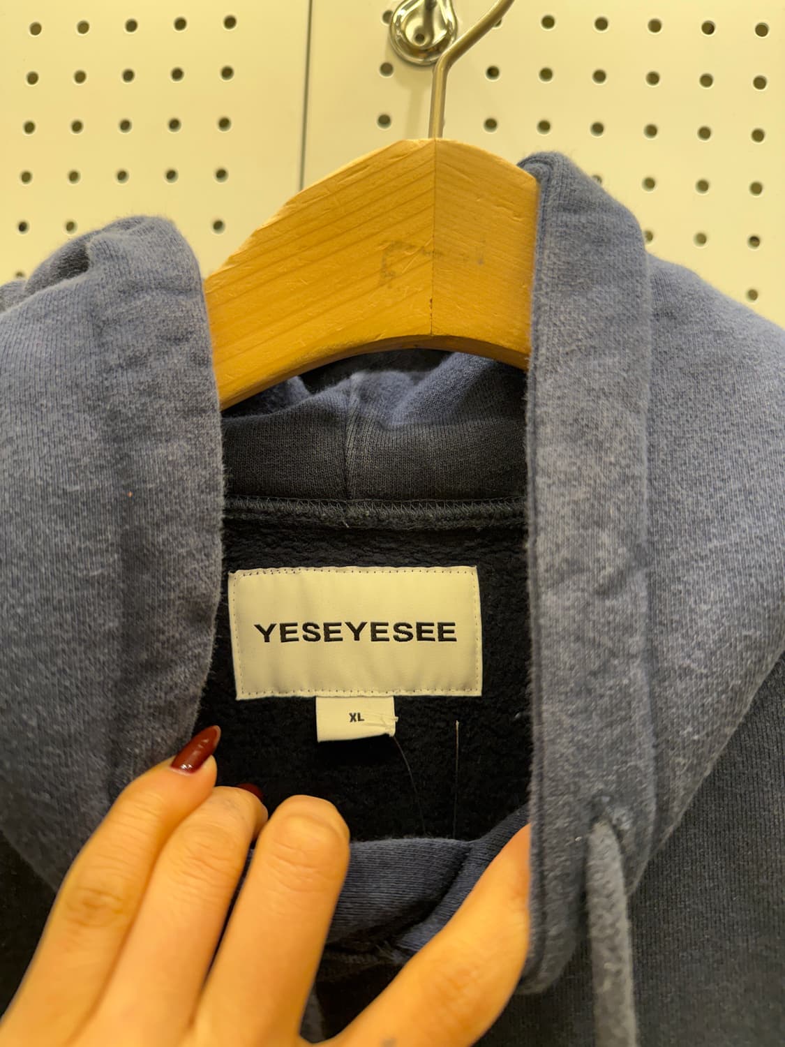 예스아이씨 그래픽 로고 후드 네이비 U1143 상품이미지5