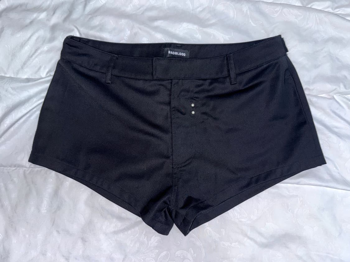 배드블러드 badblood 프로토 개버딘 마이크로 쇼츠 블랙 상품이미지3