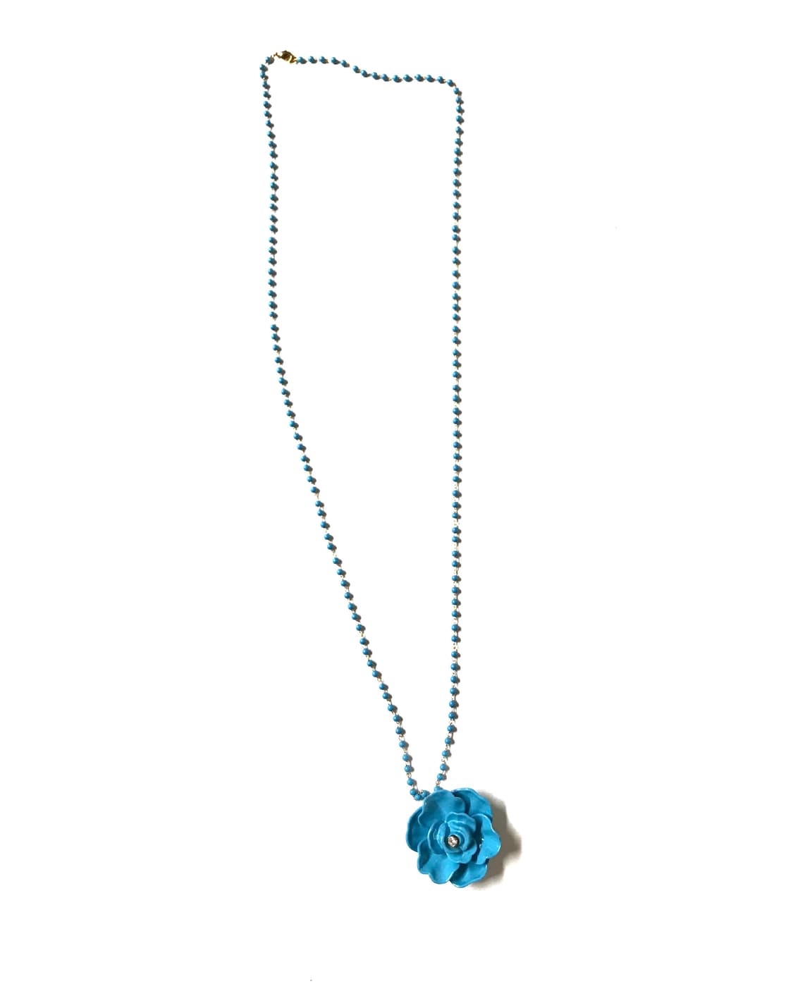Aqua blue cubic flower long necklace 상품이미지2