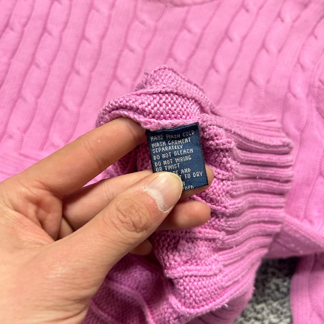 폴로 (POLO RalphLauren)핑크 케이블 니트 상품이미지5