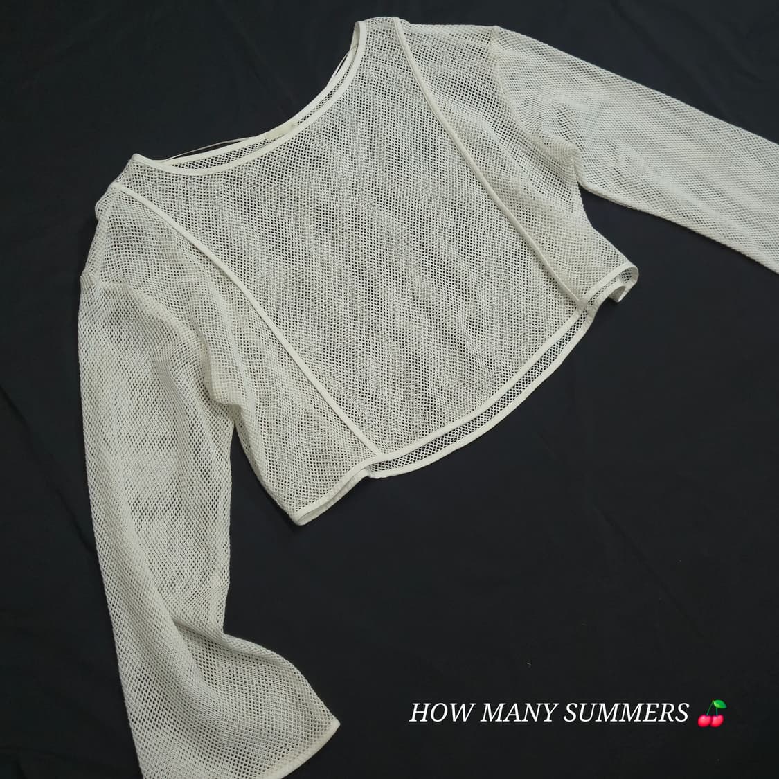 GU 지유 Y2K 메쉬 네트 크롭 긴팔 빈티지 커버업 비치웨어 여름 시스 상품이미지2