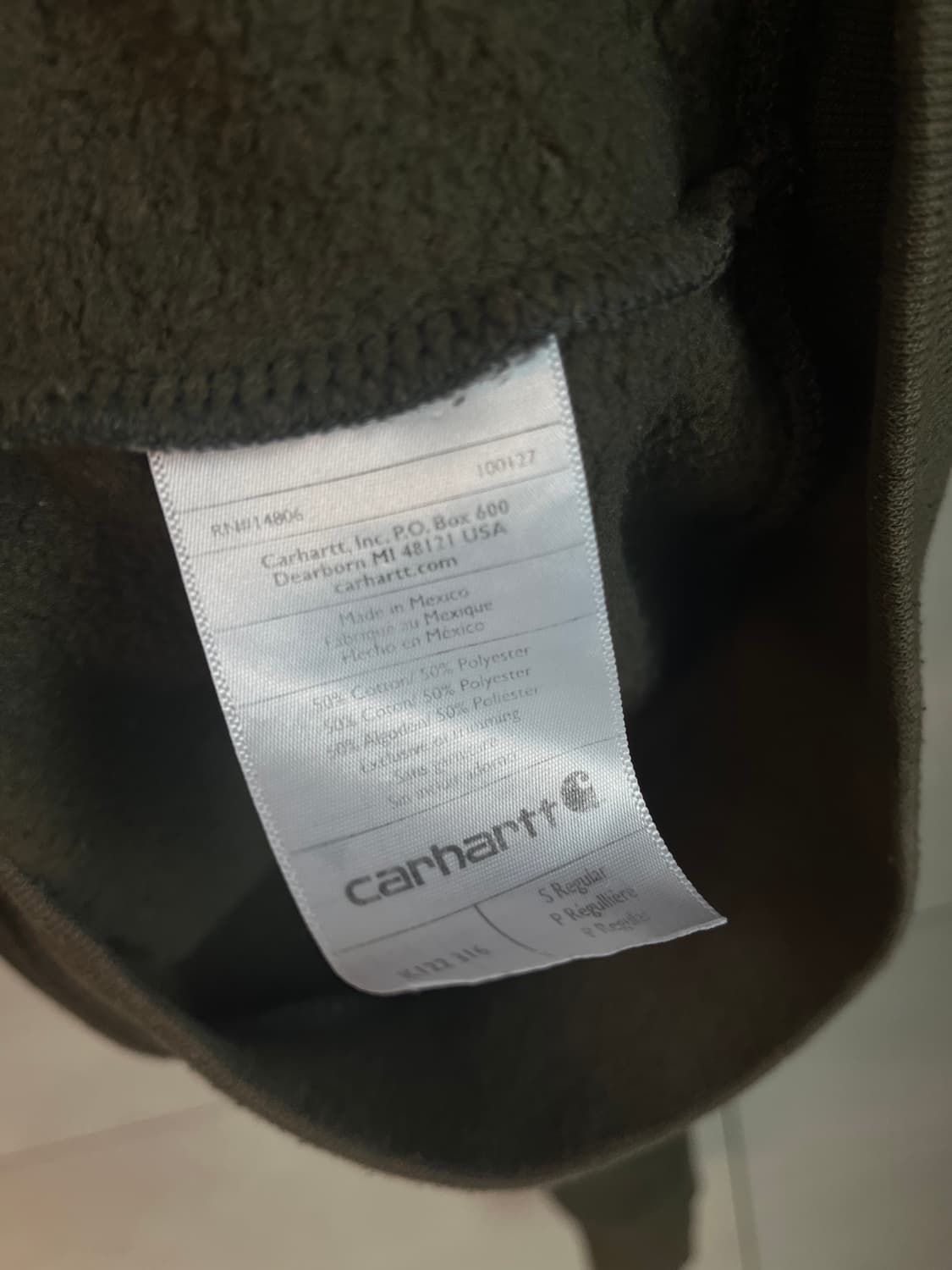 칼하트 후드 집업 올리브 카키 [S] 상품이미지5