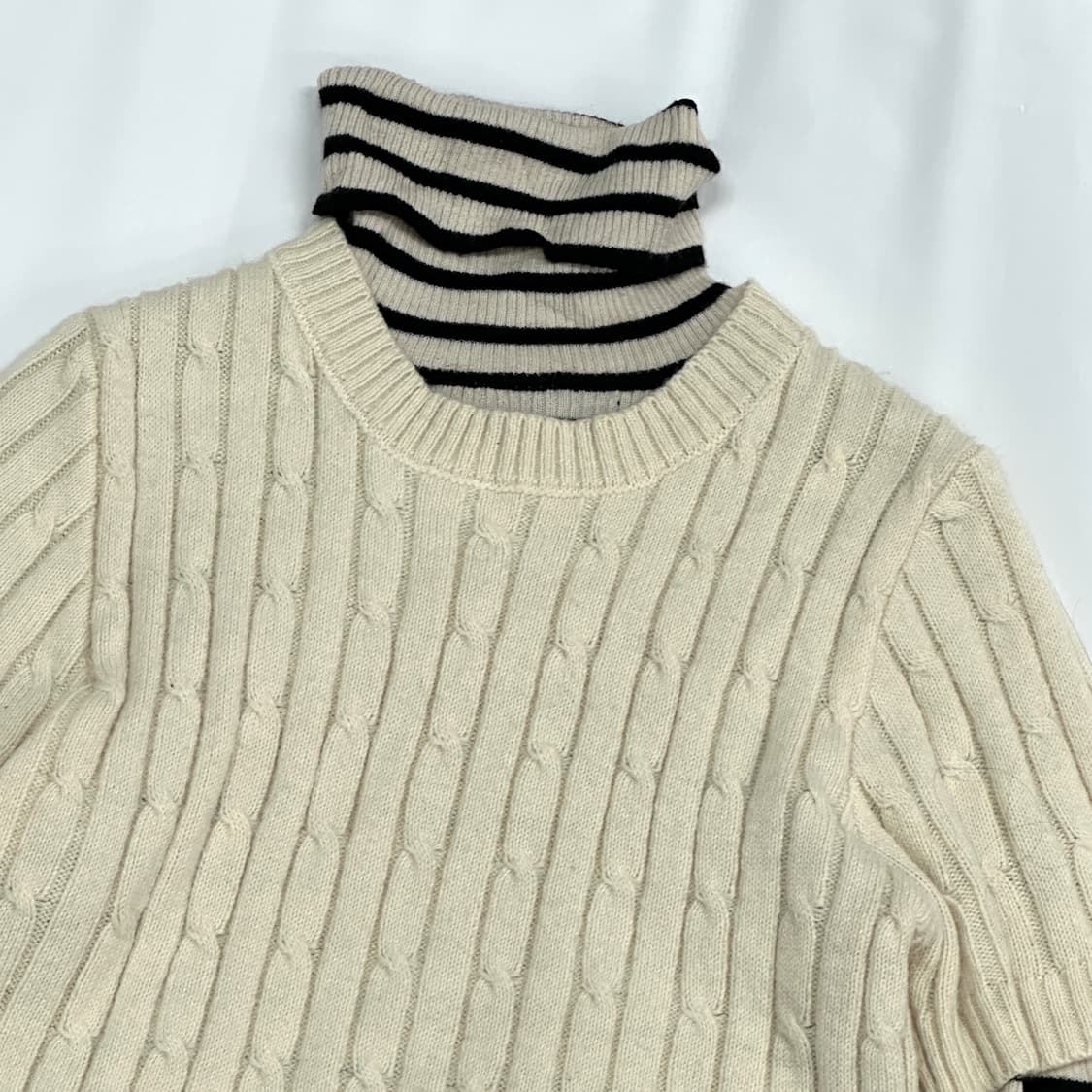 🍫슈슈룬 쇼콜라깔 레이어드 코디세트🍫 반팔니트 괴짜룩 미디스커트  상품이미지4