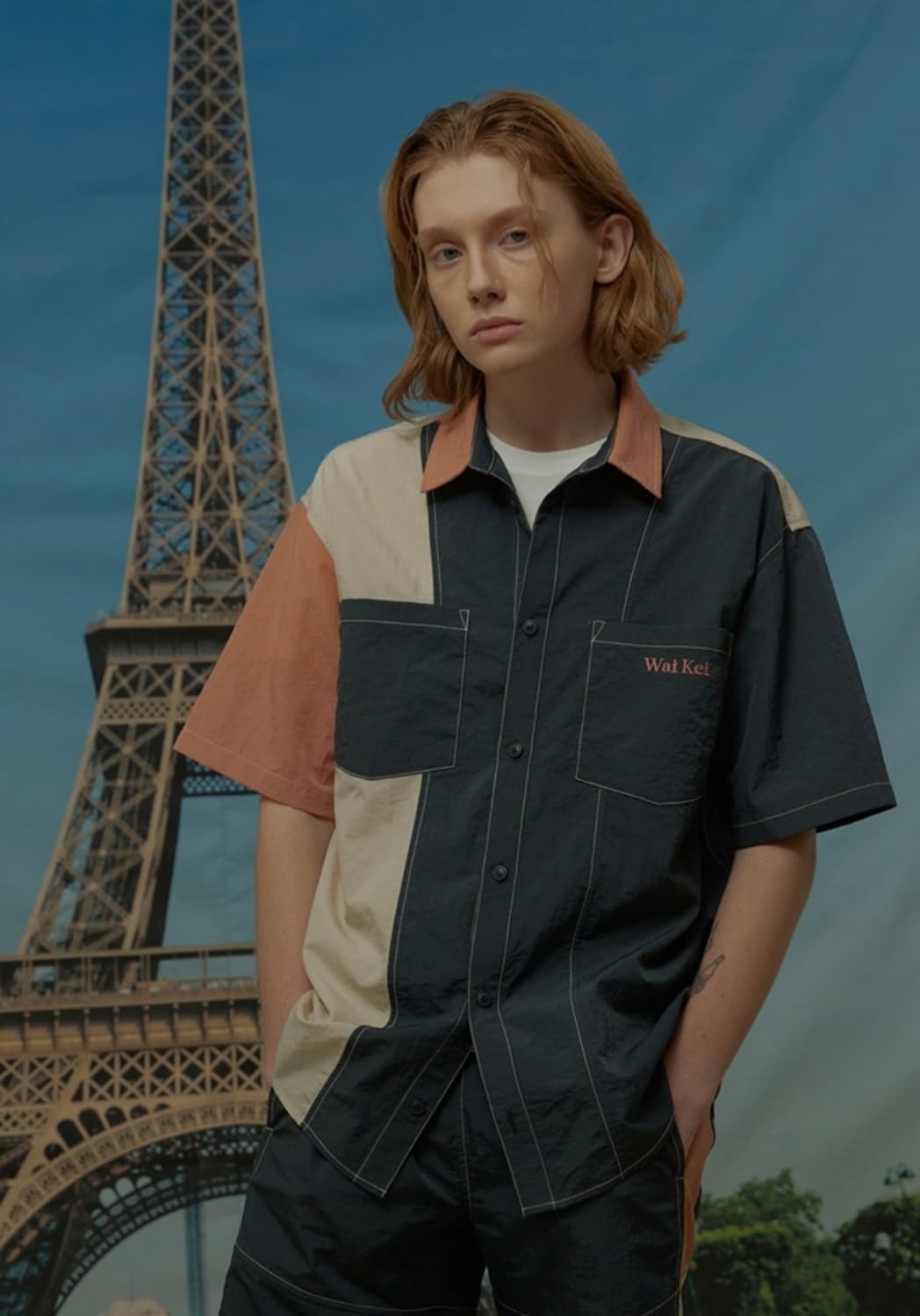 와이케이 (waikei) 컬러 반팔 셔츠 2사이즈 상품이미지1