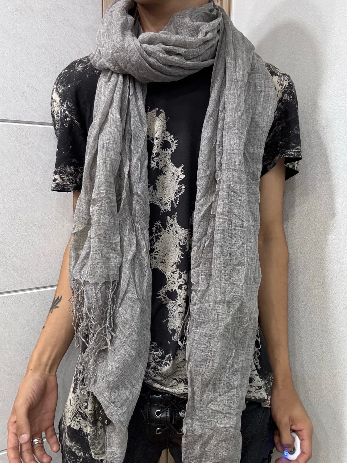 8. Grunge mood grey scarf 3.2 상품이미지2