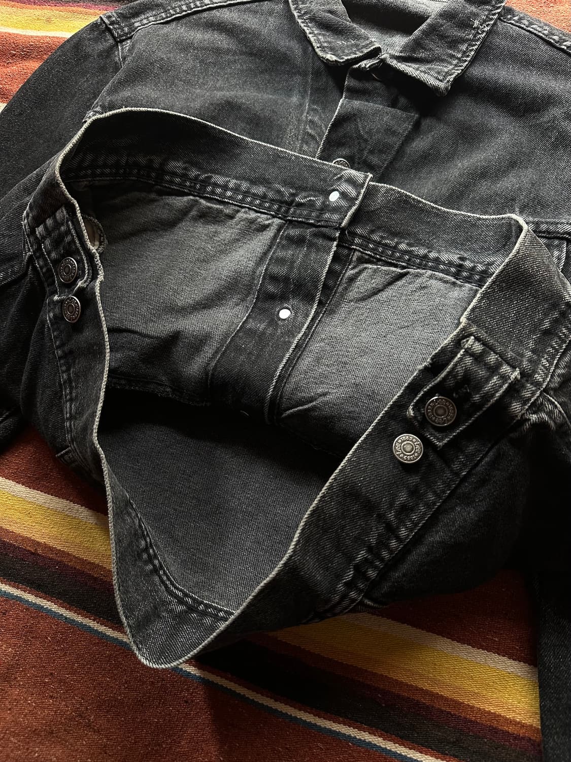 80s LEE 200 Vintage Black Denim Jacket 상품이미지5