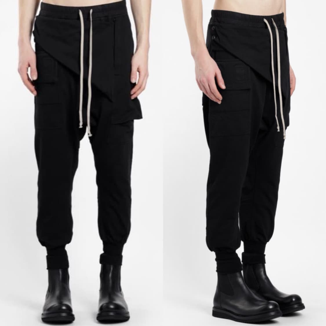 릭오웬스 18SS 다크쉐도우 멤피스 프리즈너 드로우스트링 조거 팬츠 블랙 상품이미지1